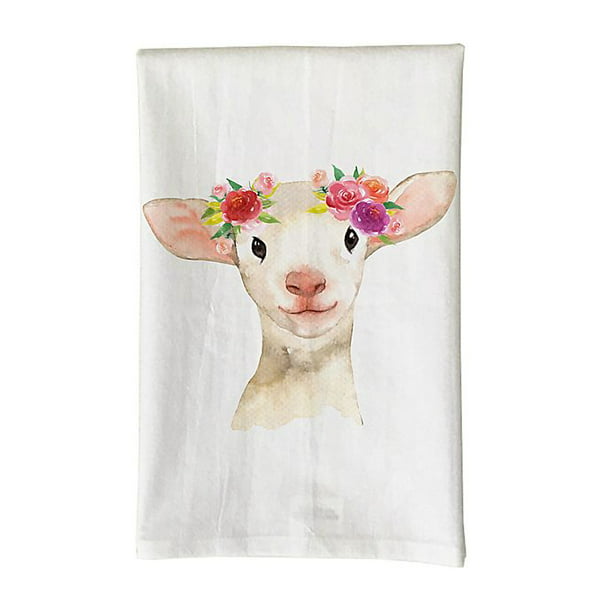 Kitchen Towel and Potholder Home Decor Gift Set Girl Loves Goats
